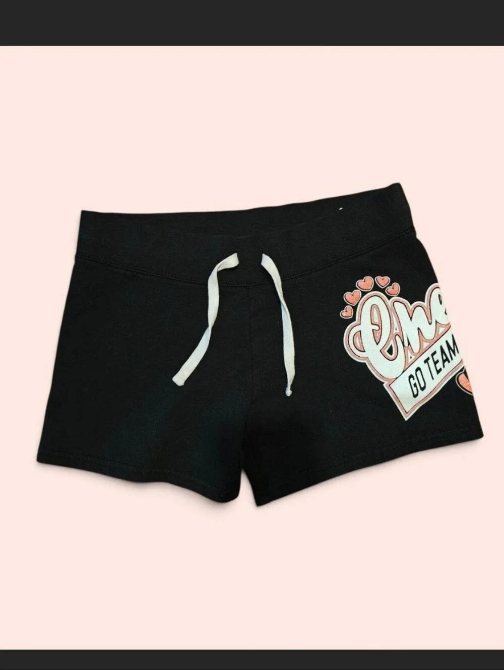 Justice black French terry drawstring shorts Size 16